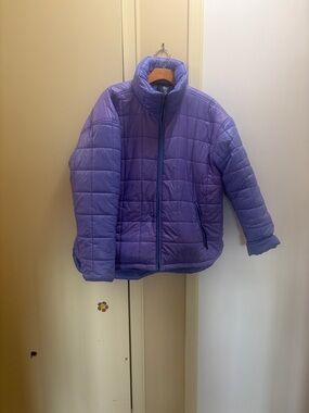 Lou & Grey Lavender Purple Quilted Puffer Jacket